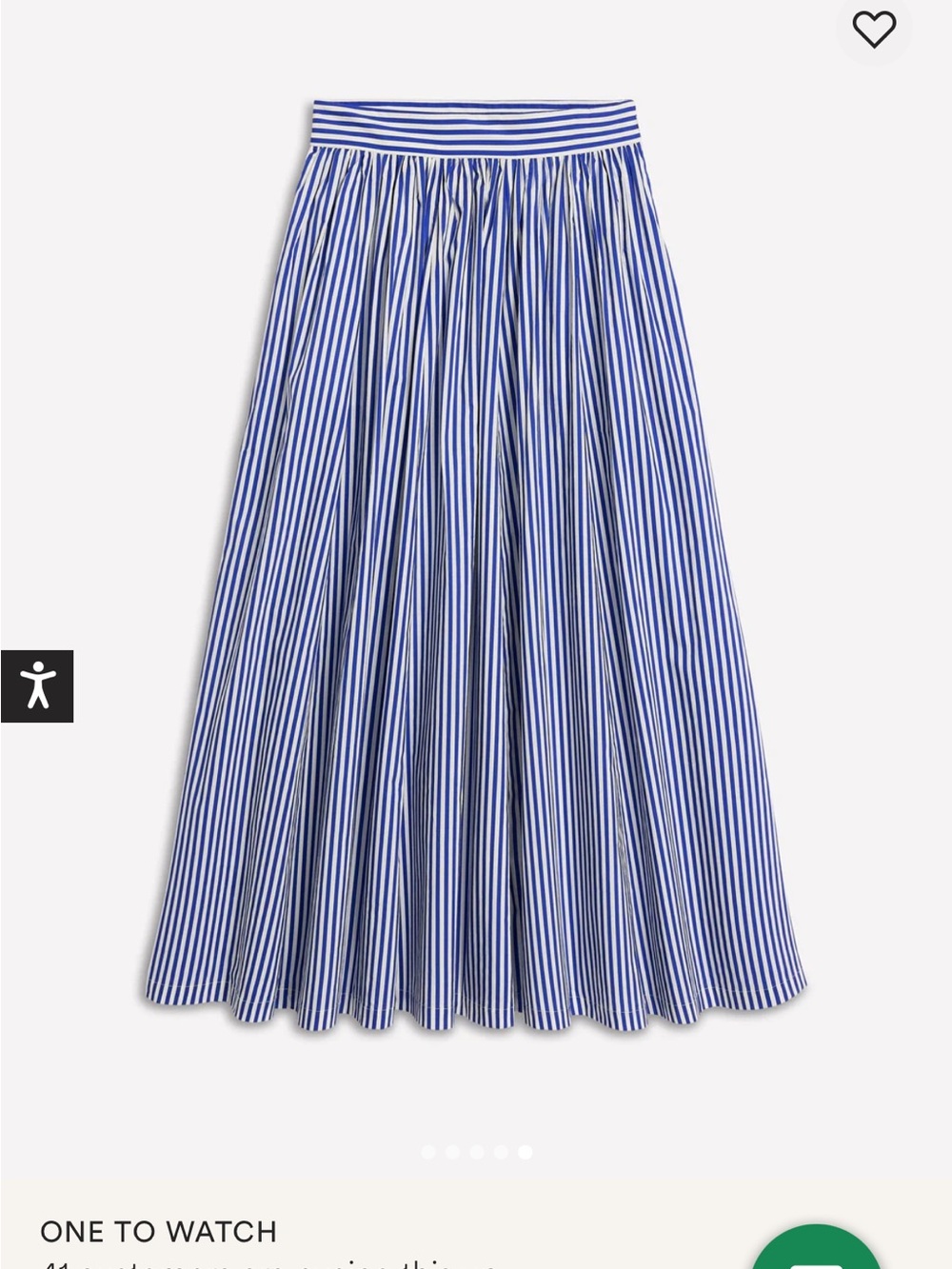Boden Blue and White Striped A-Line Midi Skirt - Picture 2 of 5